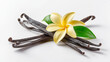 © Sky Layer - fresh vanilla pods and flower on white background for baking