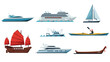 © Maureen - Low Poly Collection of diverse watercraft including yachts, cruise ship, sailboat, and traditional boats