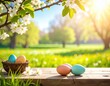 © Kitta Studio - Peaceful Spring Scene with Colorful Eggs and Blooming Flowers