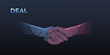 © RanjanKumar - A polygonal handshake illustration with the word deal above it