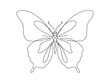 © Тетяна Костів - A continuous line drawing of a beautiful butterfly with decorative wings in a minimalist graphic style.