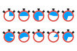© Professor_Screw - Set of ten flat stopwatch icons with varying blue time progress intervals