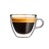 Lungo coffee elongated espresso. Isolated white background. Png format