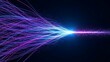 © Syeda - Vibrant pink and blue light beams converging into a bright focal point on a dark background convergence