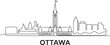 © lok0077 - Ottawa canada city skyline vector illustration, linear style, line art concept, simple city background, minimal silhouette