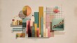 © MAGNIFIER - Vintage meets future data charts on textured paper, retro futuristic style, muted pastel colors, collage illustration, business insight storytelling.