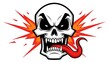© Sis - Menacing Cartoon Skull with Red Tongue.