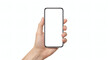 © inst - Hand holding smartphone with blank screen.