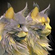 © EAStevens - AI-generated colorful, stylized portrait illustration of two beautiful sibling cats