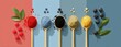 © Naret - Spoons display colorful powders and berries assorted spices and fruit beautifully arranged in spoons