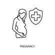 © rohmad - pregnancy concept line icon. Simple element illustration. pregnancy concept outline symbol design.
