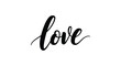 © MIRAJ02 - A beautiful elegant handwritten calligraphy illustration of the word love is presented in a minimalist style on a white background