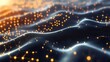 © arisa - abstract digital wave background with glowing particles