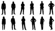 © akun - Silhouettes of diverse people standing alone.