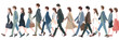 © Hmen - Grupo diverso de profesionales caminando juntos, representando unidad y progreso en el mundo laboral.