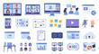 © Musa - Collection of illustrations depicting various aspects of virtual meetings and online collaboration.