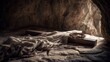 © Roman Luch - Empty stone tomb with linen cloth symbolizing resurrection of Jesus