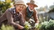 © marco - Senior couple planting garden