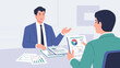© png-jpeg-vector - financial consultant explaining investment options to a client vector illustration