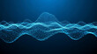 © mariadelcarmen - ia generated. Abstract Blue Digital Wave of Data and Technology Background. Abstract 3D blue digital wave representing data flow, artificial intelligence, and modern technology network background.