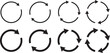 © fatima - circular arrow line icons icon set.Trendy circular arrow icons. Sleek data synchronization and transfer symbols. Modern website refresh and back button elements.