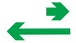 © IsratJahan - Green arrow pointing left, smaller green arrow pointing right, isolated on white background, vector symbol for comparison and difference