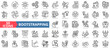 © Uniconlabs - bootstrapping icon set outline style illustration. containing self-funding, lean startup, growth hacking, capital efficiency, early adoption, revenue stream, founder-driven, strategic planning