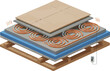 © al - Create a realistic Heated floor vector art with white background.