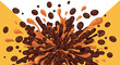 © malik - (coffee beans, explosion, burst, scattered, scattered coffee beans, dynamic, vivid colors, high contrast, detailed, cinematic, dramatic, artistic)
