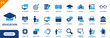 © icon - Education icon. Includes book, school, university, training, teacher, learning. Solid vector icons collection.