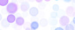 © Iryna - Soft purple and blue bokeh background with translucent circles on transparent background. For elegant web banners, sophisticated presentations, or  for social media content. Panorama