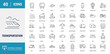 © Control New - Transport icon set. Includes car, bike,plane, train, bicycle, motorbike, bus, scooter, and more. Vector Illustration with editable strokes