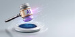 © javu - Futuristic ai agent gavel striking down for justice and digital law regulation