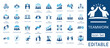© Iconify - Teamwork and Business Collaboration solid icon set. Includes symbols for Team Building, Global Collaboration, Virtual Team, and Agile. Solid vector icons for leadership and synergy.