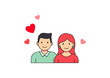© Fitrotul - A loving couple with hearts, symbolizing romance and affection, perfect for Valentine's Day or relationship-themed content