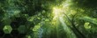 © Jannik - abstract background with a green forest and a hexagonal pattern