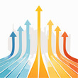 © Rindi - Arrow up business growth arrow, concept in arrow graph chart showing marketing sales profit