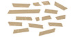©  Designer - Collection of brown masking tape strips scattered on a white background, realistic vector illustration
