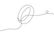 © AbdulMannan - Minimalist continuous one line drawing of a wedding ring. This elegant outline illustration is perfect for marriage, engagement, and jewelry design concepts on a white background.