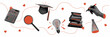 © Yana - Set of vector cutout elements in a halftone collage style on the topic of education.