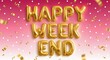© abdelaziz@771 - Happy Weekend Celebration with Gold Balloons and Confetti.