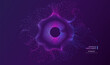 © SidorArt - Particle eye dots. Hole background. Neon circle splash concept. Bacteria or virus technology and science vector.