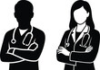 © @Vector Art  - Doctor Silhouette Icons Set – Male and Female Medical Professionals Vector