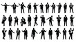 © Alam - A collection of black silhouette figures depicting various business professionals in dynamic and diverse poses