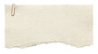 © Vitalo4ok - Torn beige paper note with textured edges and metal paperclip isolated on transparent background