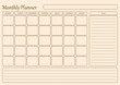 © Svetlana - Monthly Planner Template with Notes Section in Minimal Neutral Style
