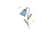 © Cali6ro - Minimalist blue bell flower illustration with geometric accents