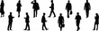 © Frd Art - Business people silhouettes collection showing professional men and women walking, talking, thinking, working poses, corporate lifestyle, isolated white background vector illustration