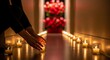 © Ilham - Gently illuminated by a warm, flickering glow, hands thoughtfully arrange candles, creating a peaceful and inviting ambiance that guides the way along a beautifully lit, serene pathway