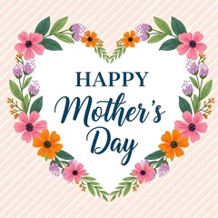  Happy mother's day wishes with beautiful floral heart design